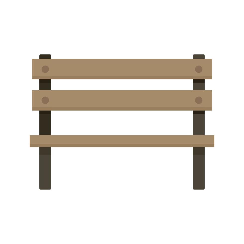 Wooden bench icon flat isolated vector