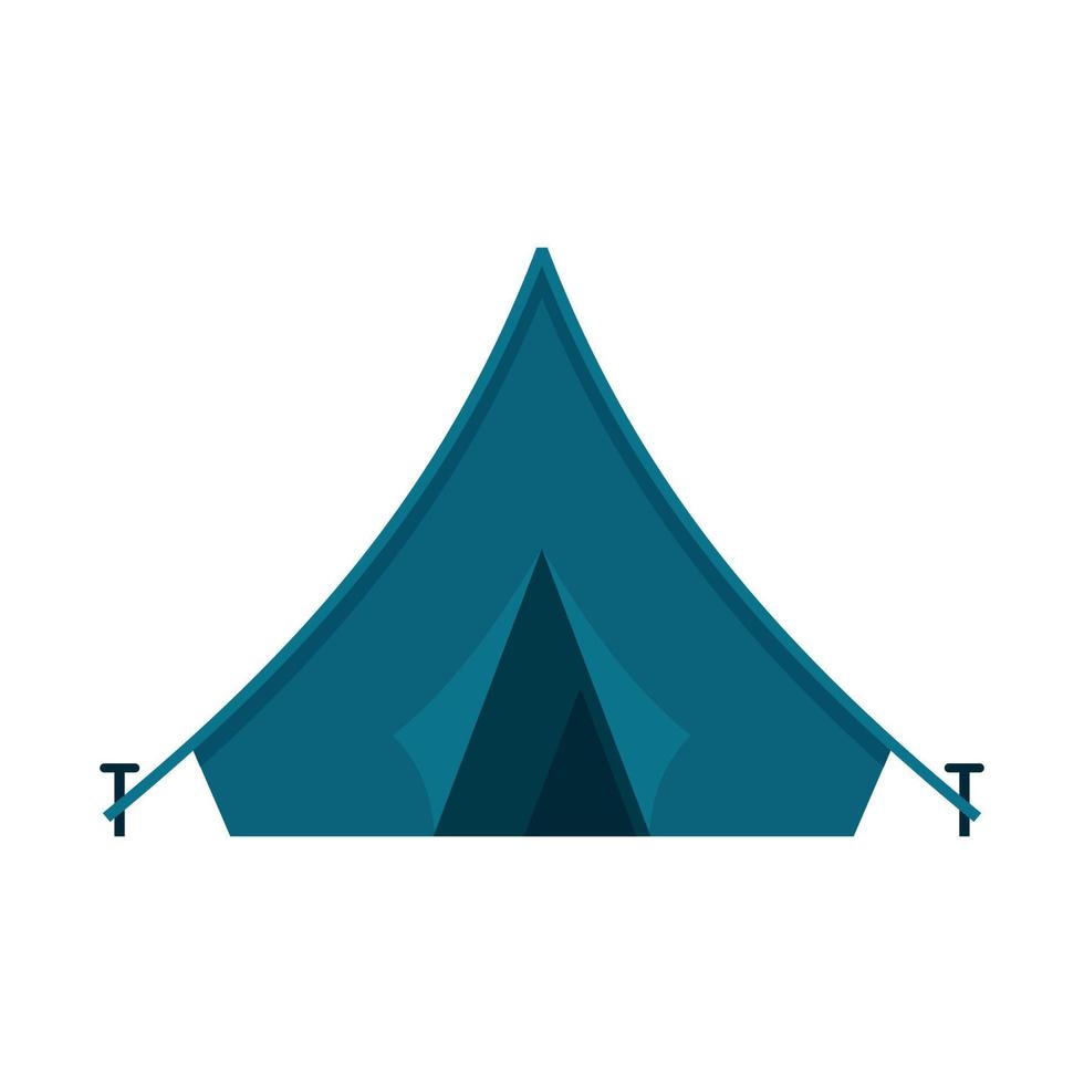 Safari hunting tent icon flat isolated vector