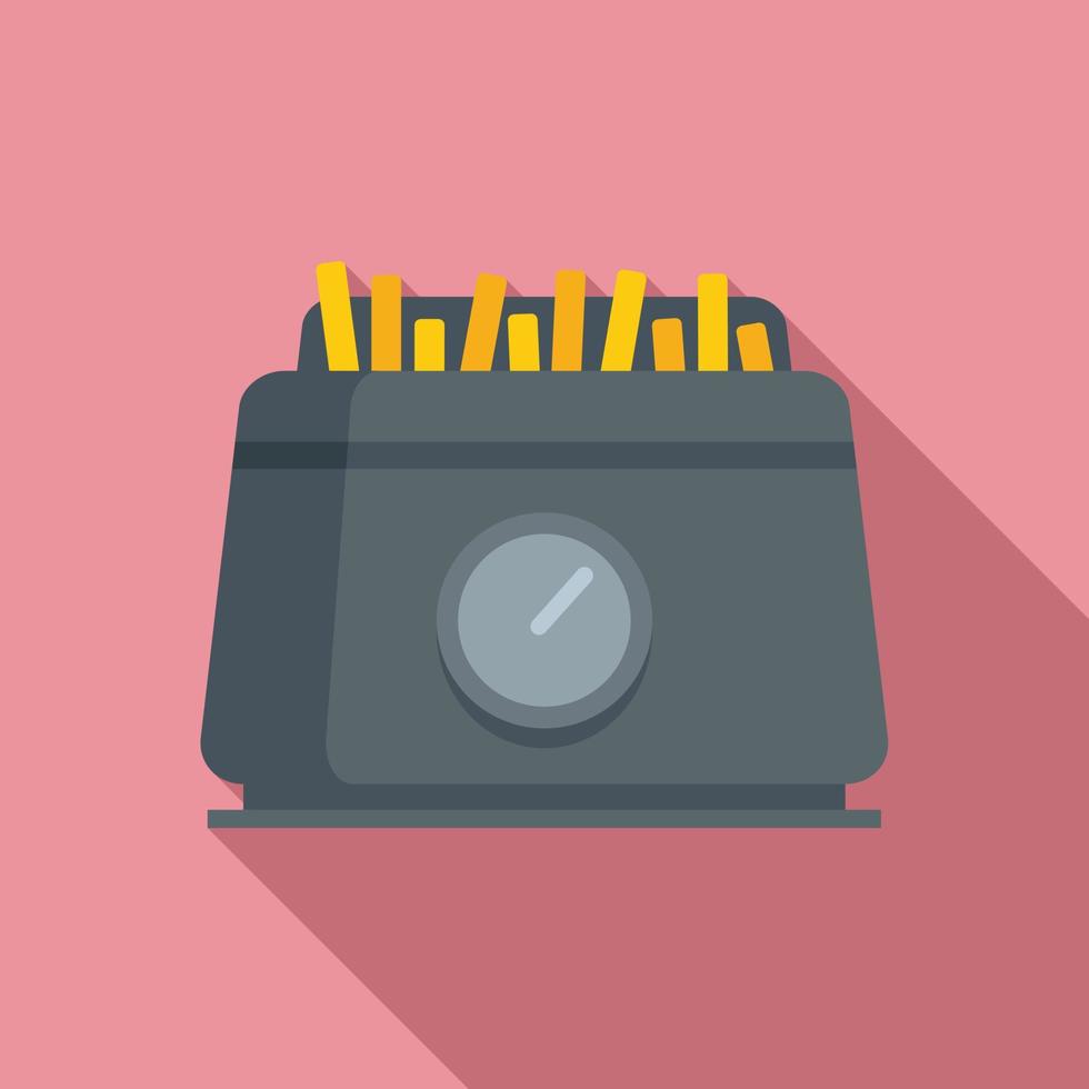 Fry appliance icon flat vector. Deep fryer vector