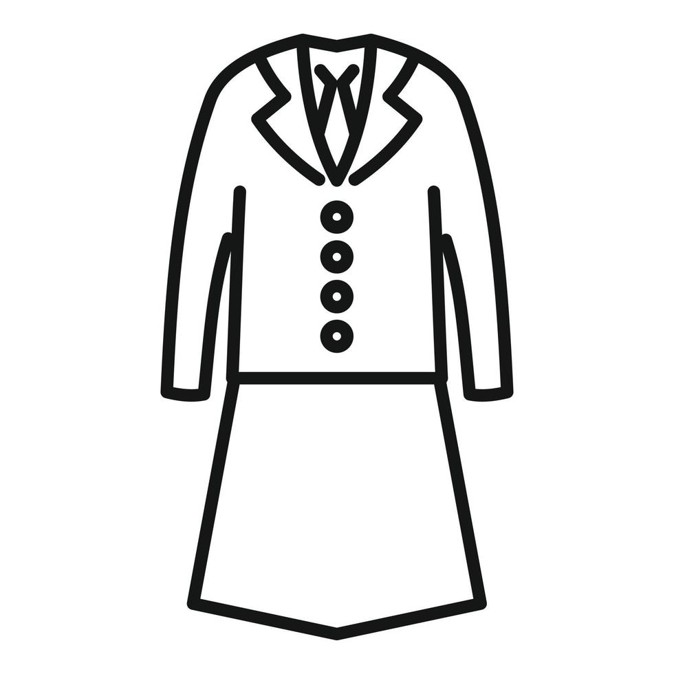 vector de contorno de icono uniforme. traje de moda