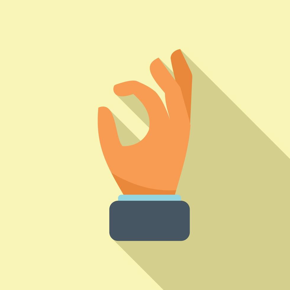 Ok gesture icon flat vector. Arm pose vector