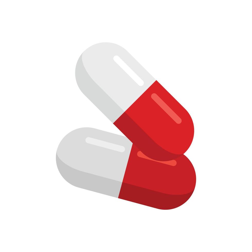 Diabetes capsule icon flat isolated vector