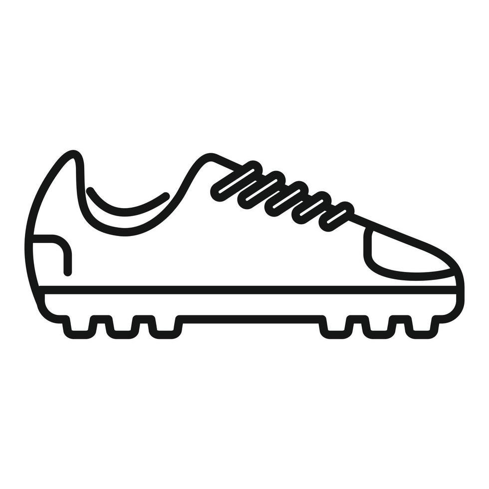 Vector de contorno de icono de suela de bota de fútbol. zapato deportivo