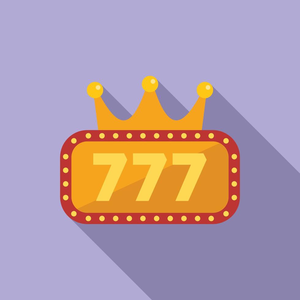 King 777 icon flat vector. Spin game vector
