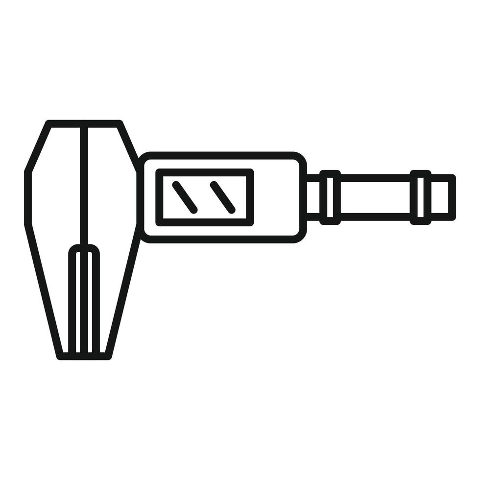 Screen caliper icon outline vector. Micrometer tool vector