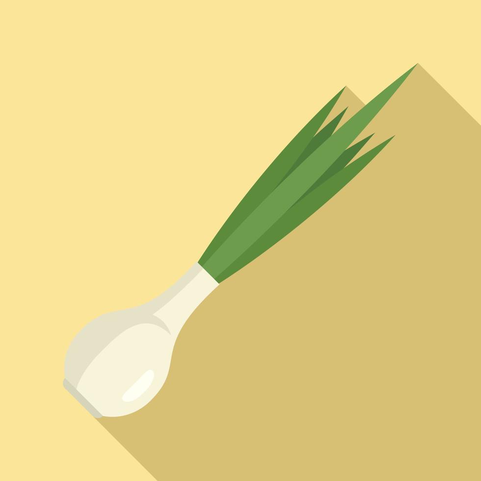 Fresh chive icon flat vector. Onion herb vector