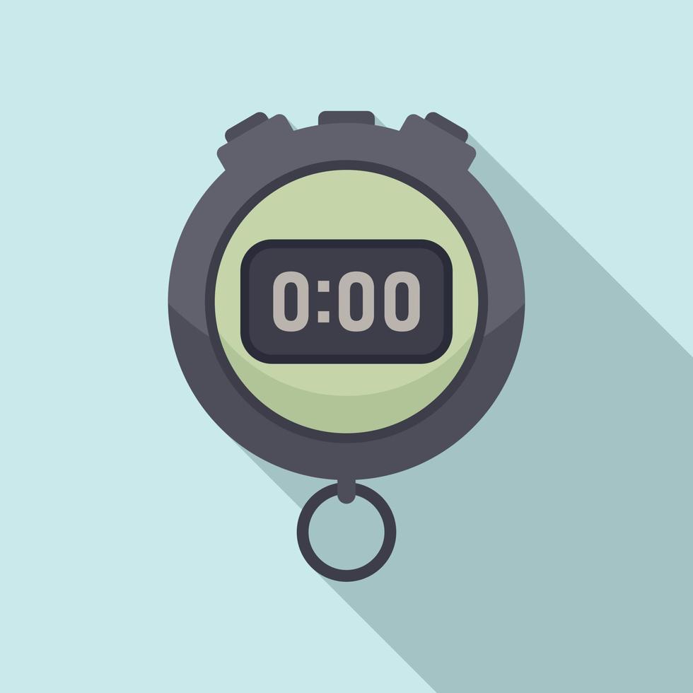 vector plano de icono de cron metro de alarma. detener el reloj