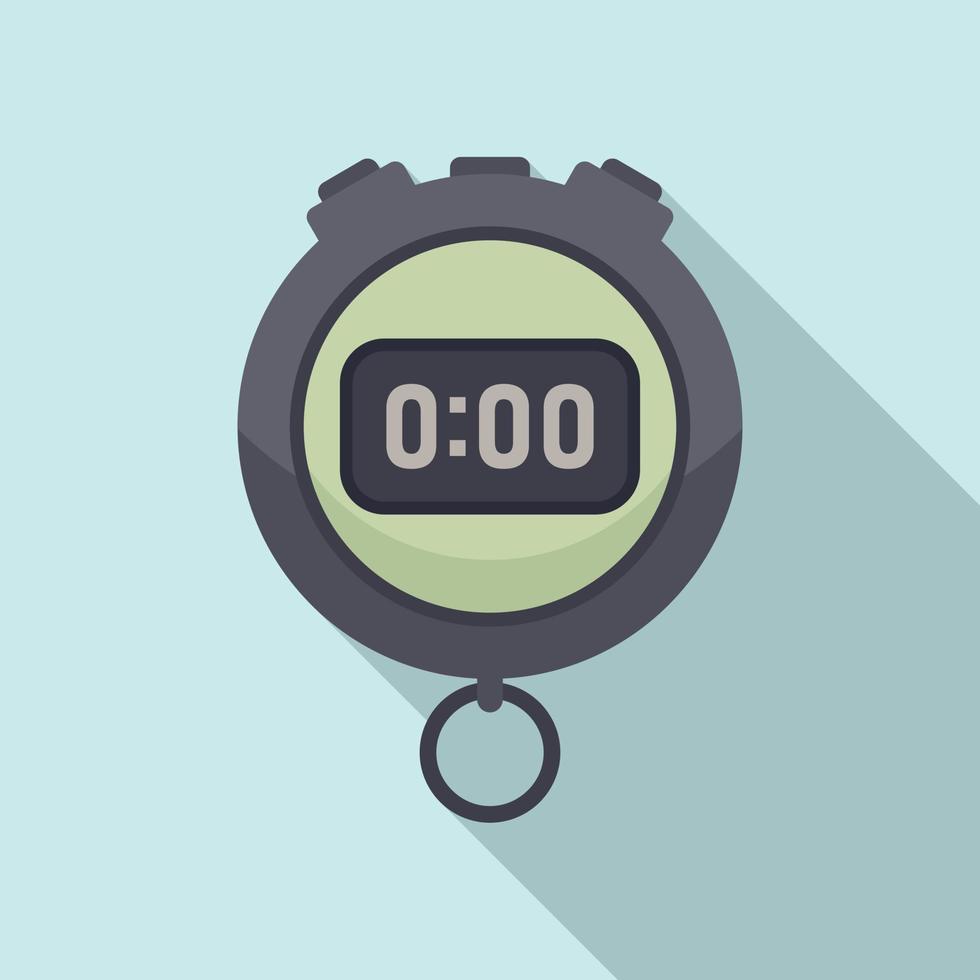 Alarm stopwatch icon flat vector. Stop clock vector