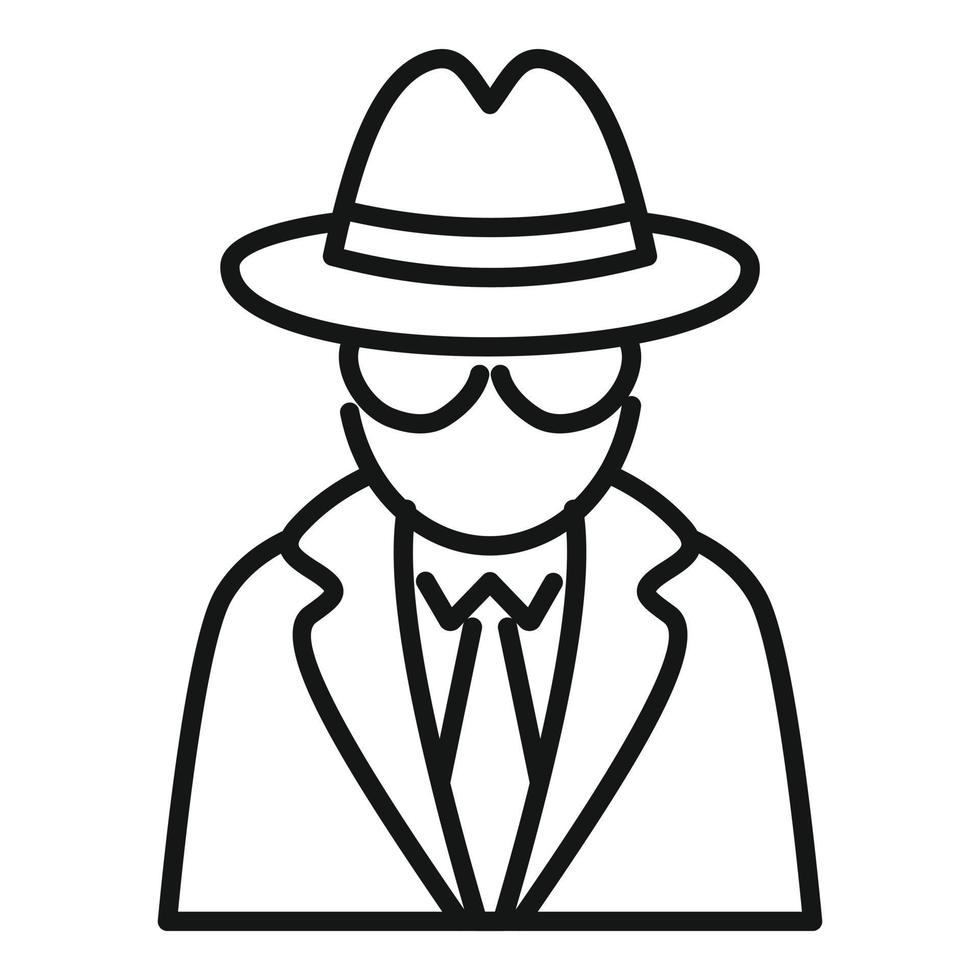Secret agent icon outline vector. Call person vector