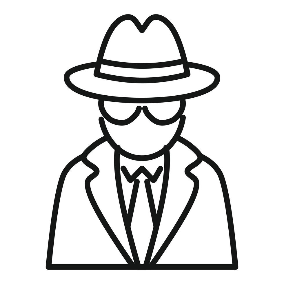 vector de contorno de icono de agente secreto. llamar a la persona