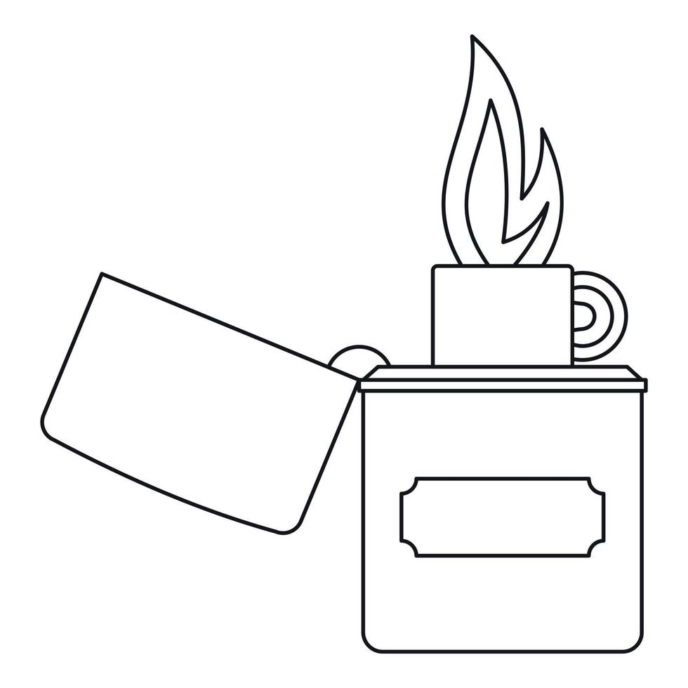 Lighter icon, outline style vector