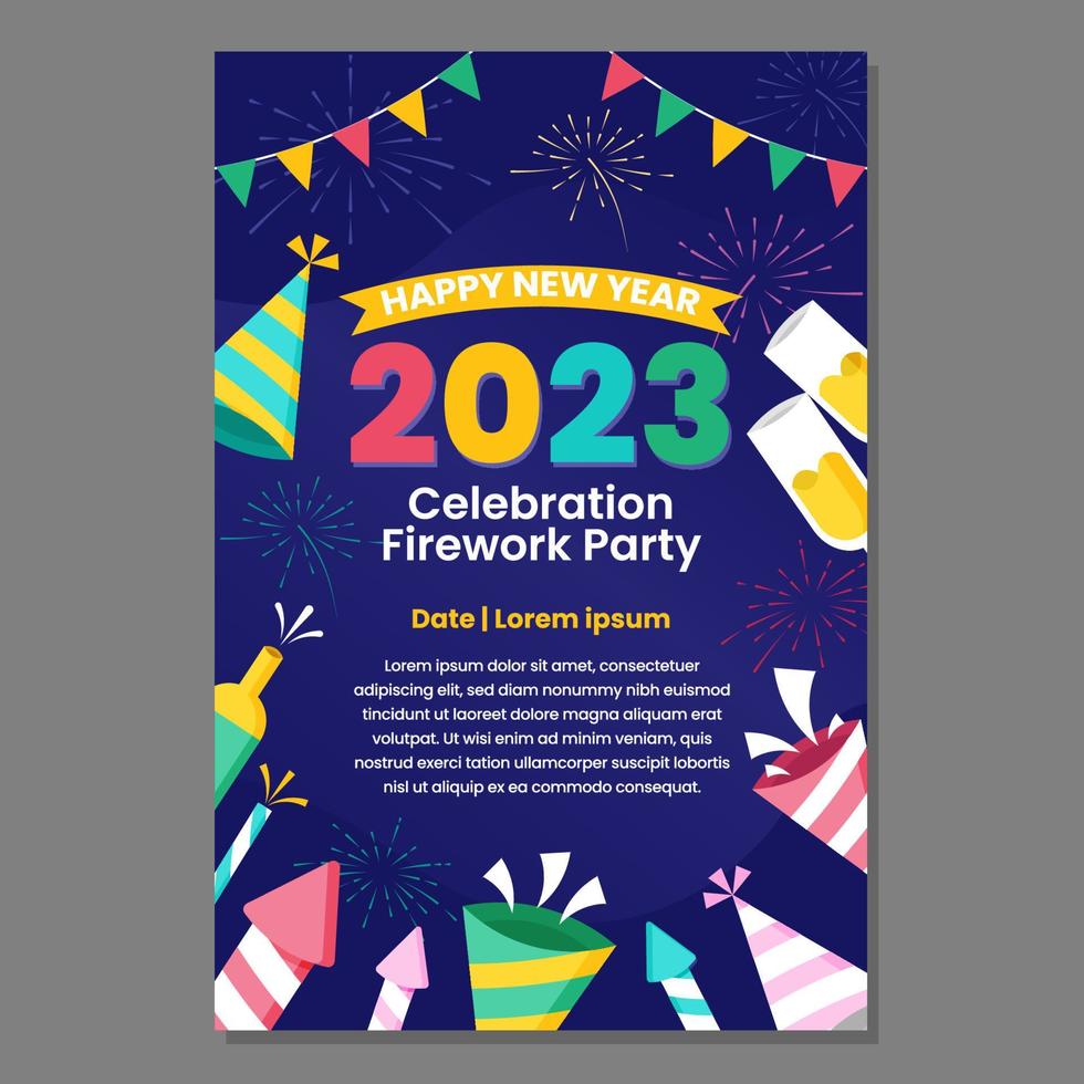 Firework Party Poster vector