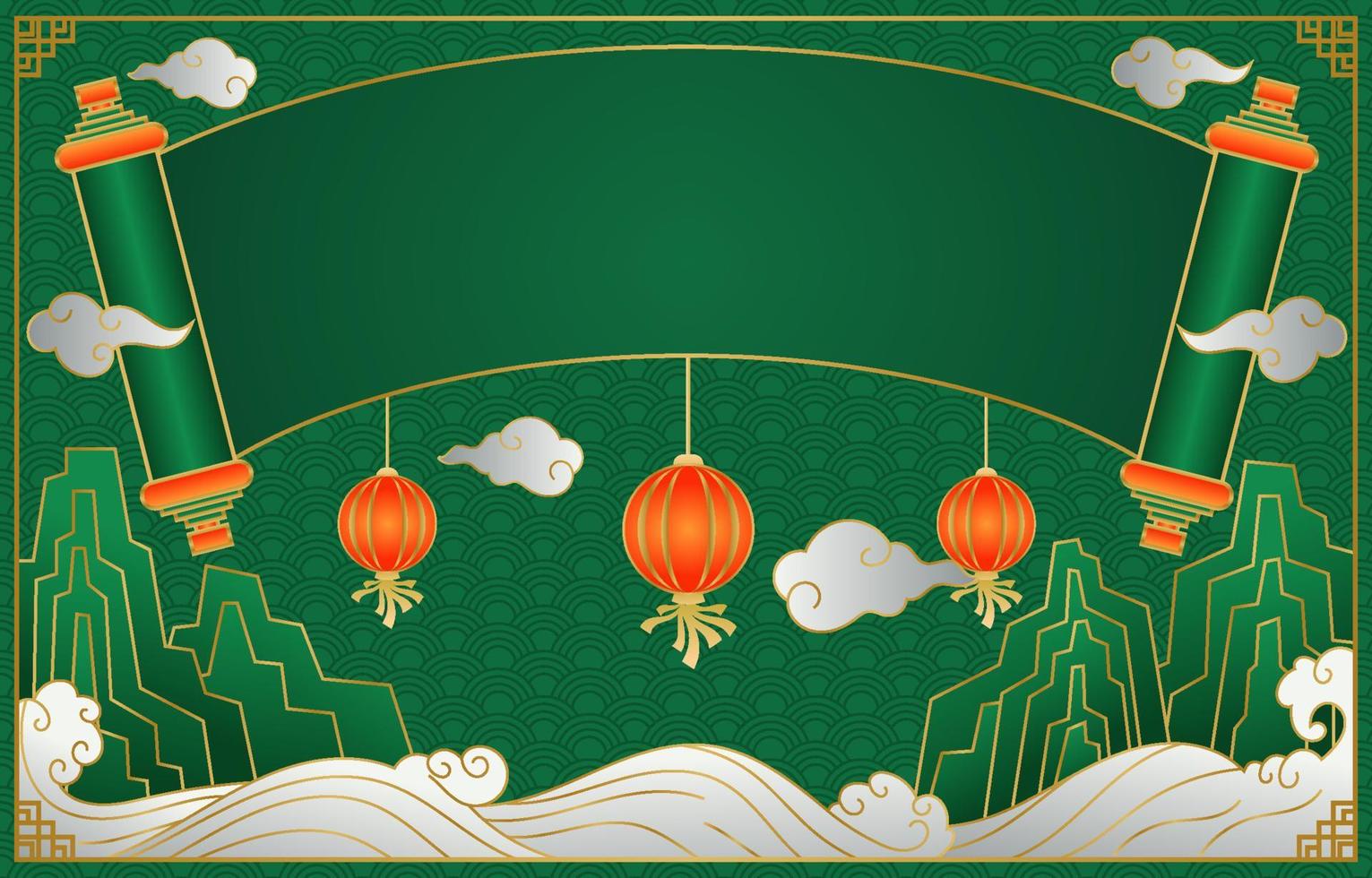 Papercut Style Chinese New Year Concept vector