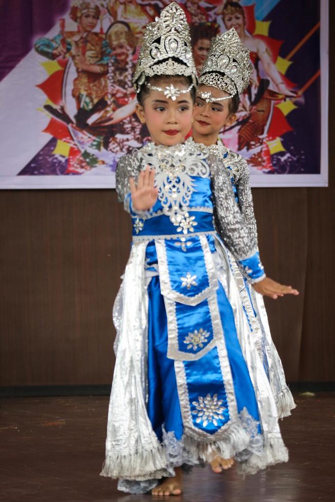 Jakarta, Indonesia in November 2022. Young children ranging from kindergarten to elementary school are taking part in the National Archipelago dance competition. photo