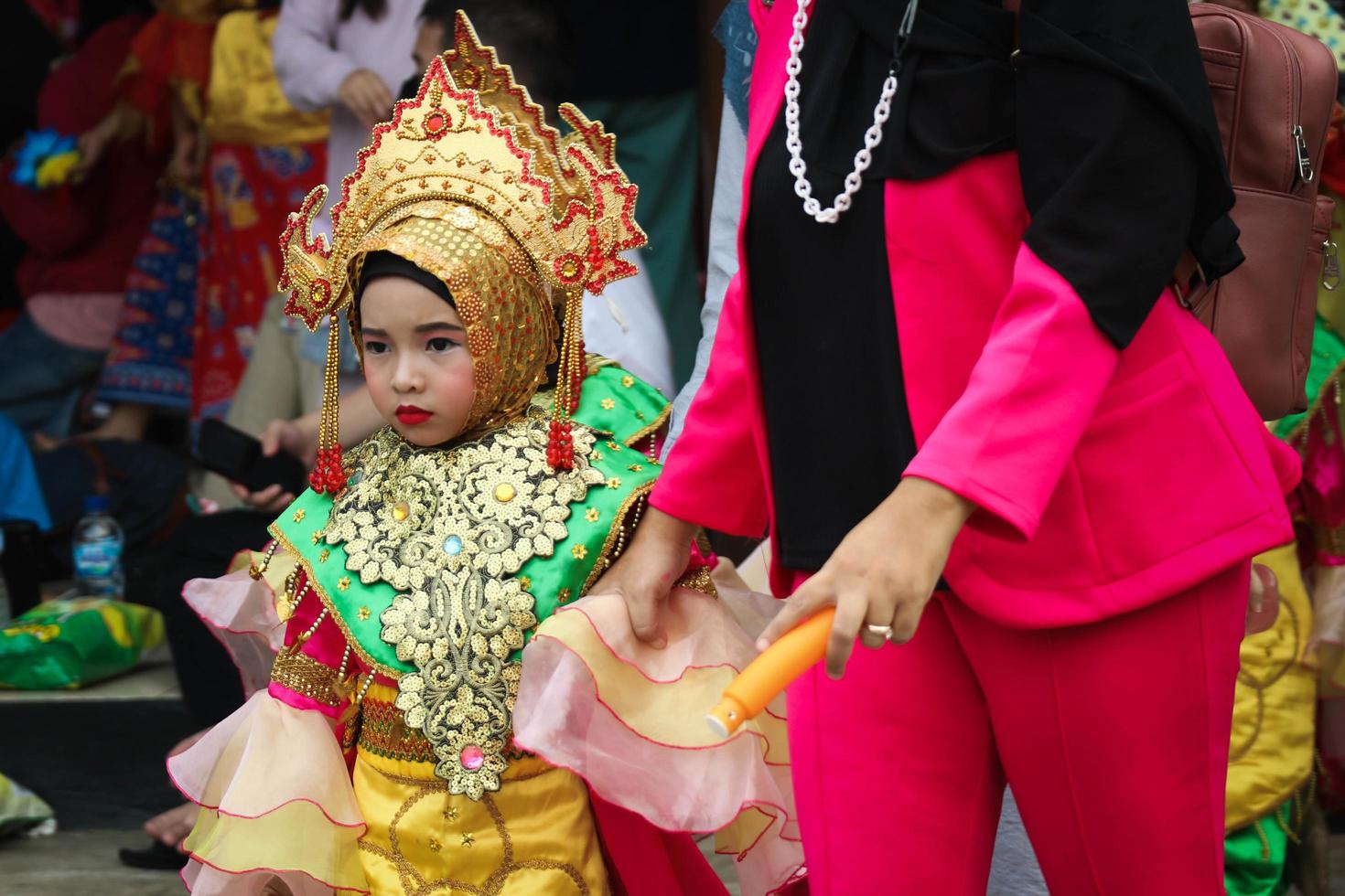 Jakarta, Indonesia in November 2022. Young children ranging from kindergarten to elementary school are taking part in the National Archipelago dance competition. photo