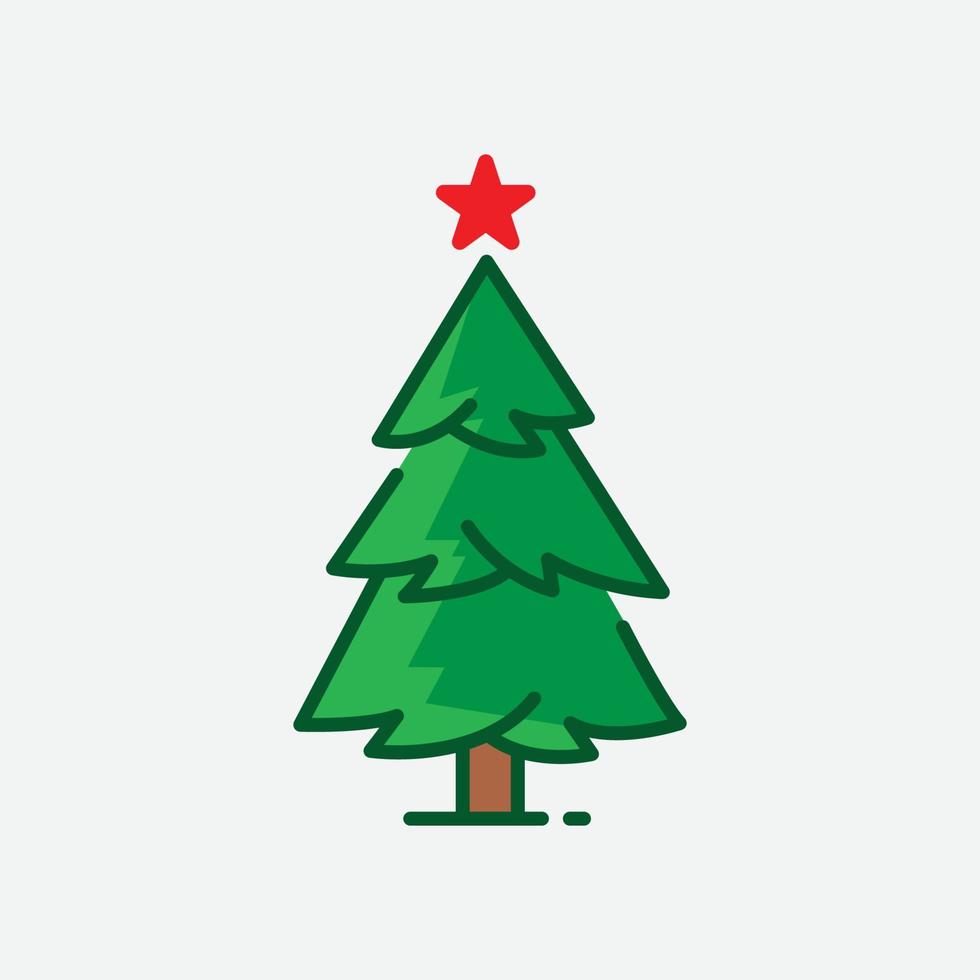 Fir tree icon. Christmas tree flat design symbol. Christmas and new