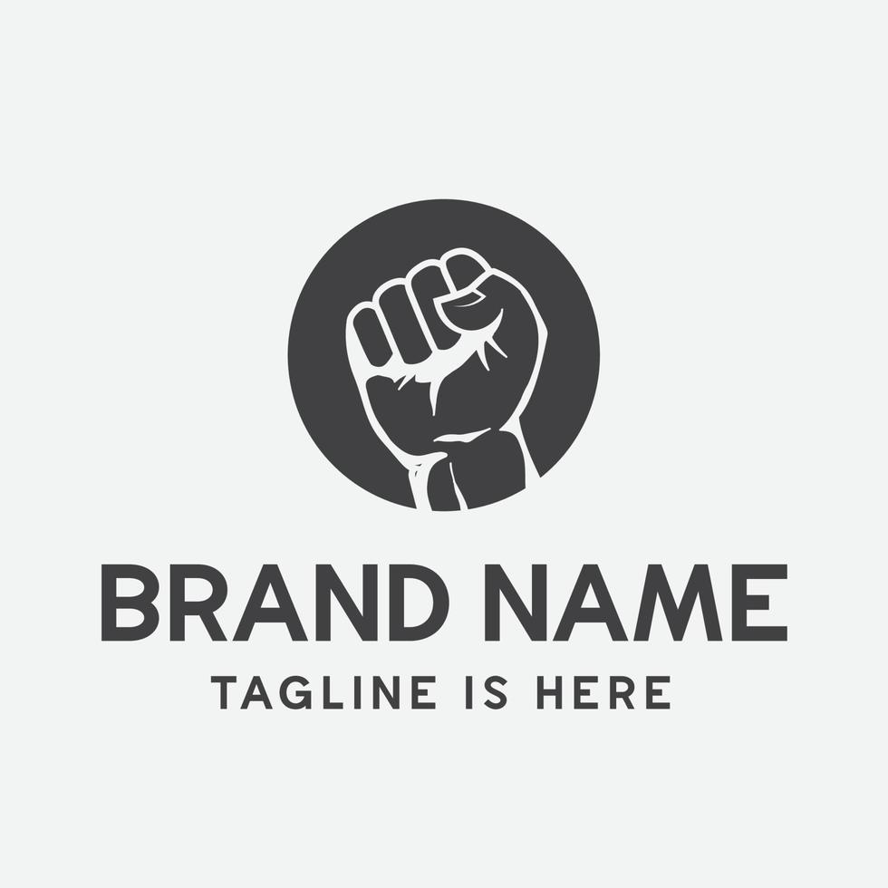 Power sign. Fist male hand. Vector Illustration