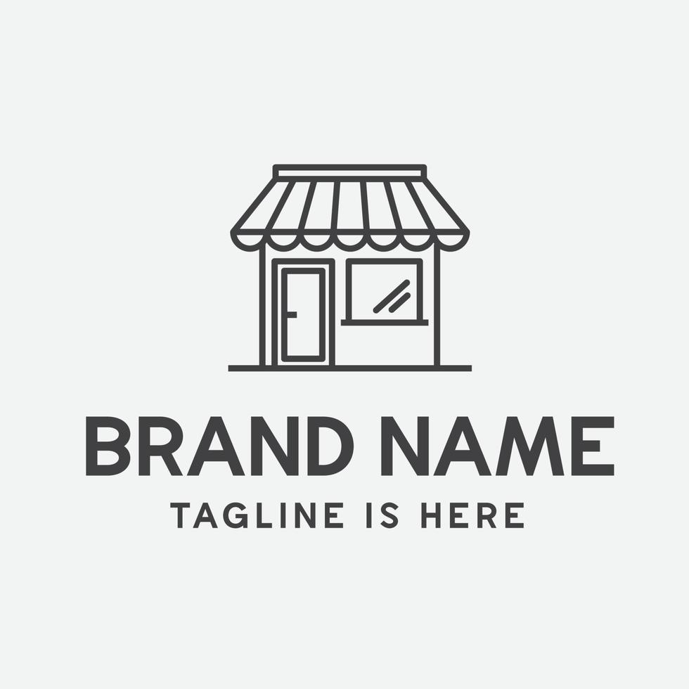 diseño del logotipo de la tienda, ilustración vectorial del icono de la tienda, arte lineal de la tienda vector
