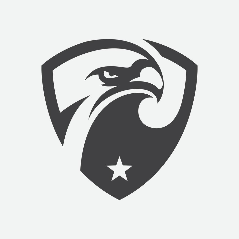 eagle shield icon design illustration, hawk icon design, eagle logo template vector