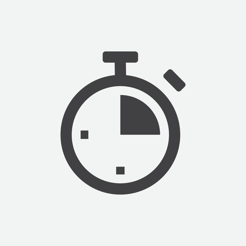time flat icon design template, stopwatch logo icon vector in grey background, timer symbol, vector illustration