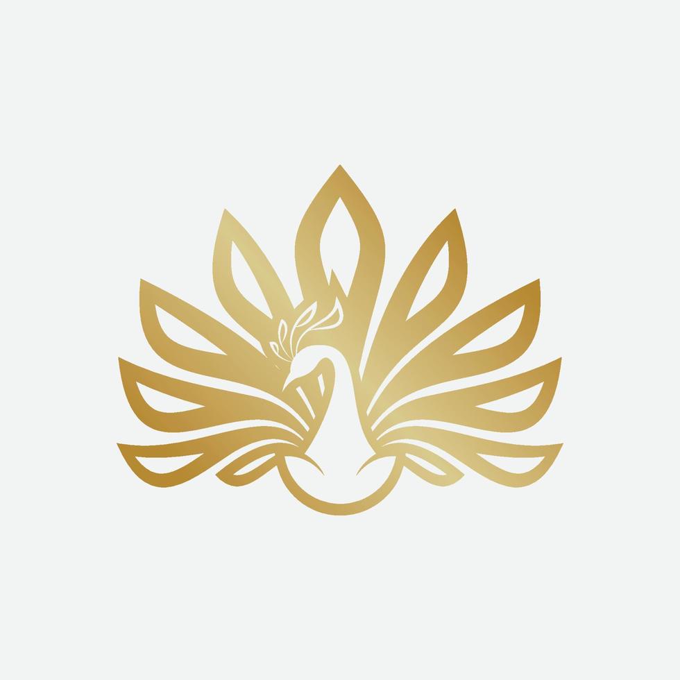 ilustración de diseño de logotipo de pavo real, ilustración de icono de pavo real, diseño de logotipo de belleza, icono lujoso de pavo real en eps.10 vector