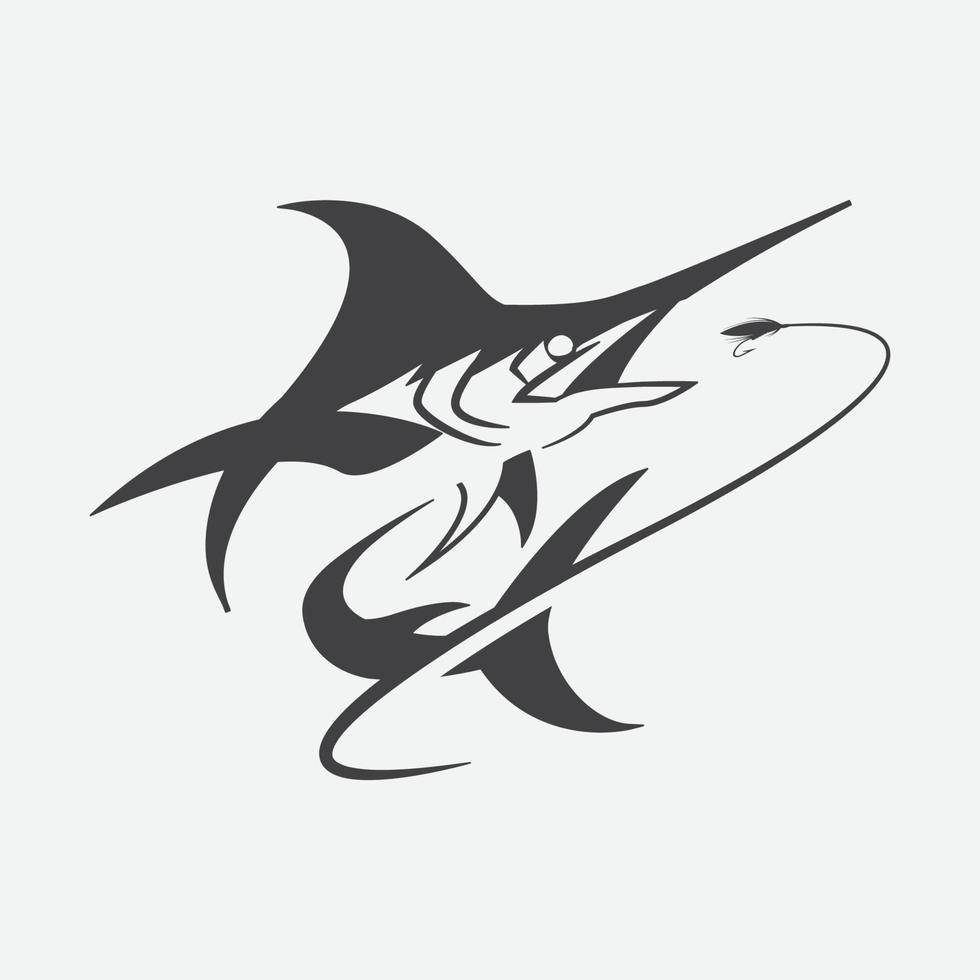 plantilla de logotipo de pesca única, icono de logotipo de pesca memorable. ilustración gráfica de vector de pesca