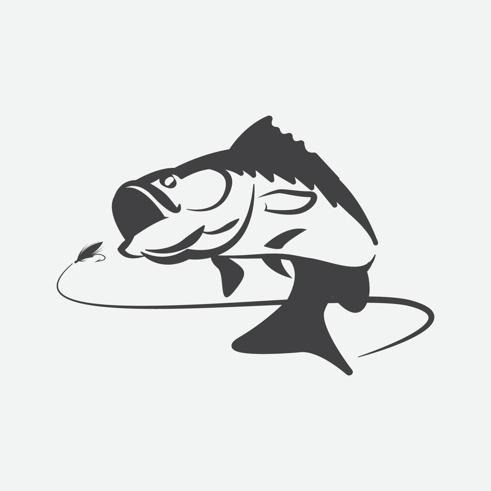 plantilla de logotipo de pesca única, icono de logotipo de pesca memorable. ilustración gráfica de vector de pesca