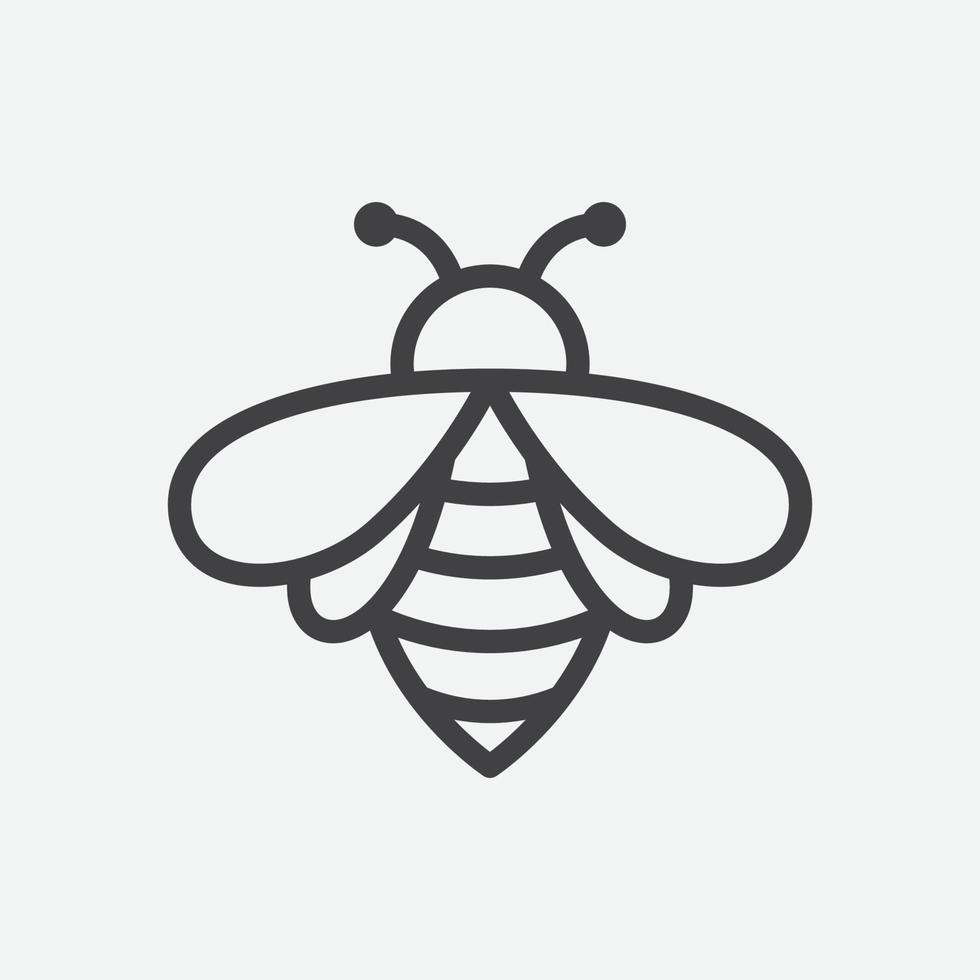 Honey Bee icon. Bee Symbol . Vector silhouette of a honey bee sign. Vector illustration