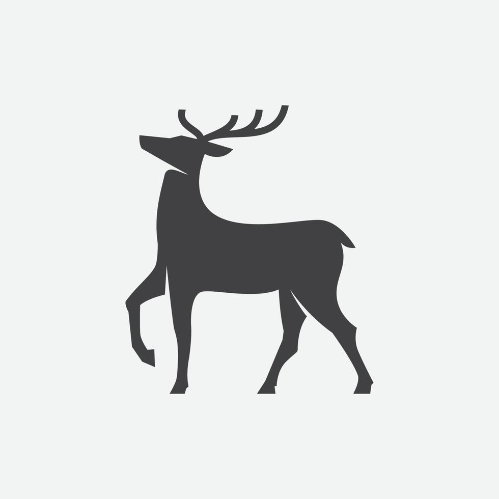 icono de ciervo, ilustración de ciervo, plantilla de diseño de vector de ciervo, logotipo de ciervo de lluvia