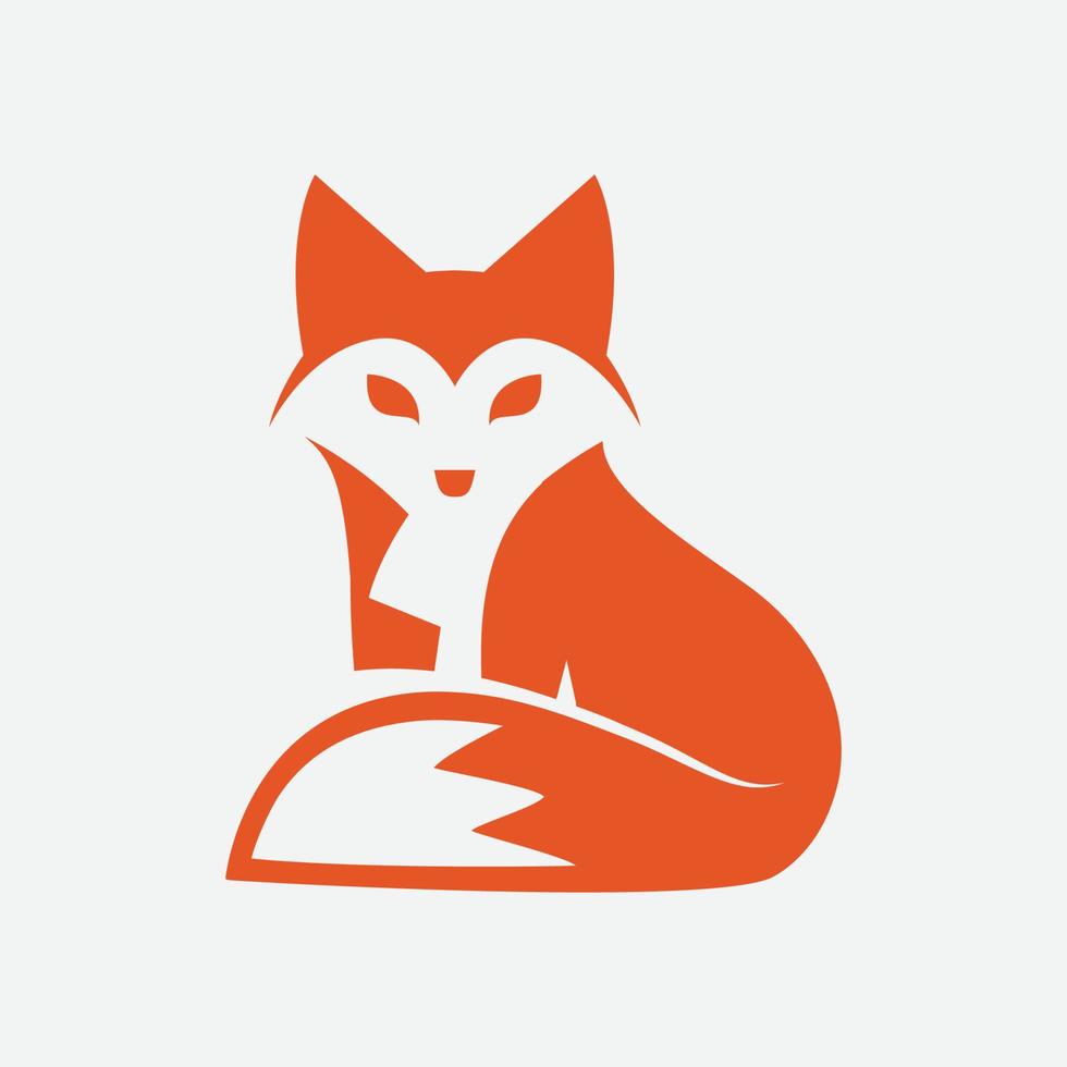 fox unique logo design illustration, fox icon logo, fox icon design illustration vector