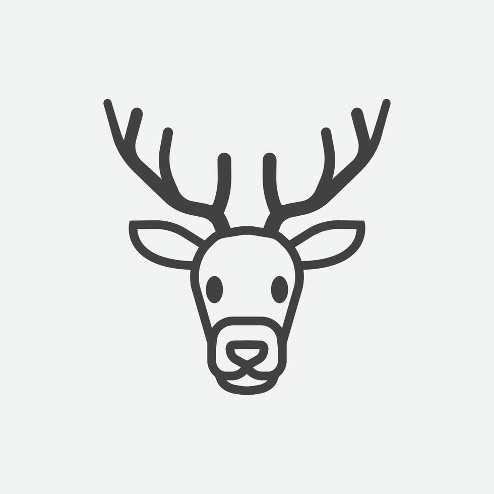 Christmas reindeer head line icon. Christmas symbol. Vector illustration. Vector illustration