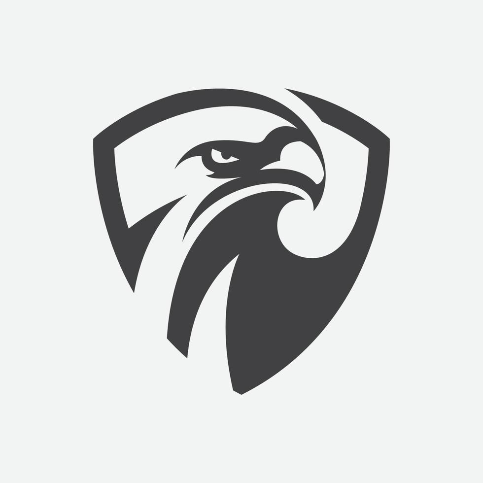 eagle shield icon design illustration, hawk icon design, eagle logo template vector