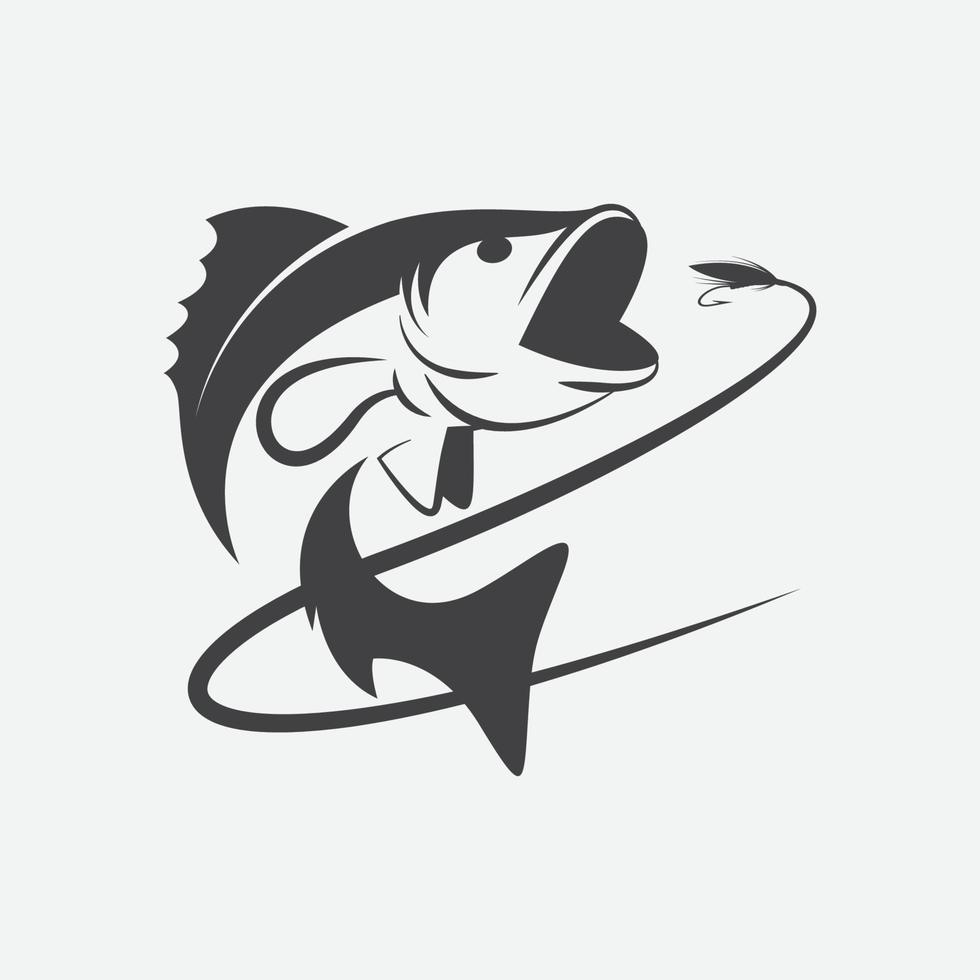 unique fishing logo template, memorable fishing logo icon. fishing vector graphic illustration