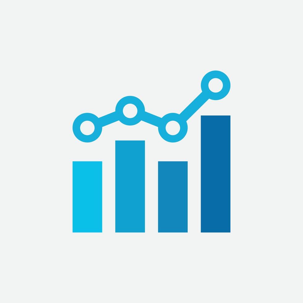 plantilla de diseño de icono plano de gráfico de barras, icono de estadística, ilustración vectorial de diseño analítico de datos, icono plano analítico de datos vector