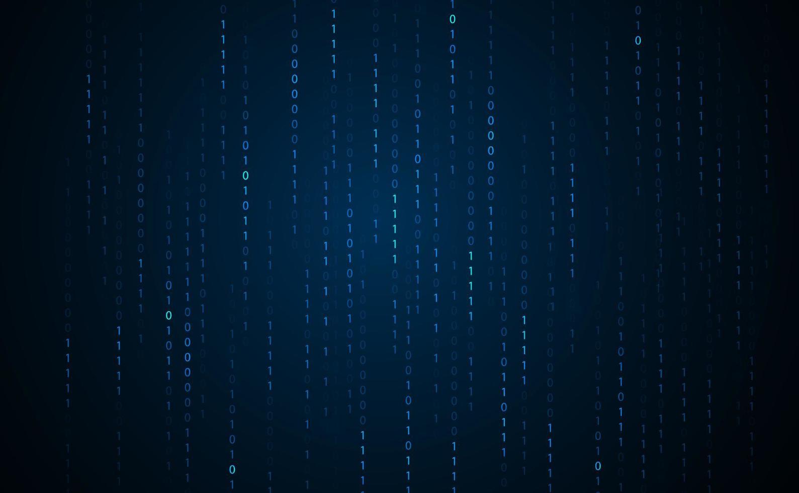 Abstract Binary Number System concept network internet circuit computer numbers 0 and 1 digital cryptography basic computer programming On a blue background, modern, futuristic. vector