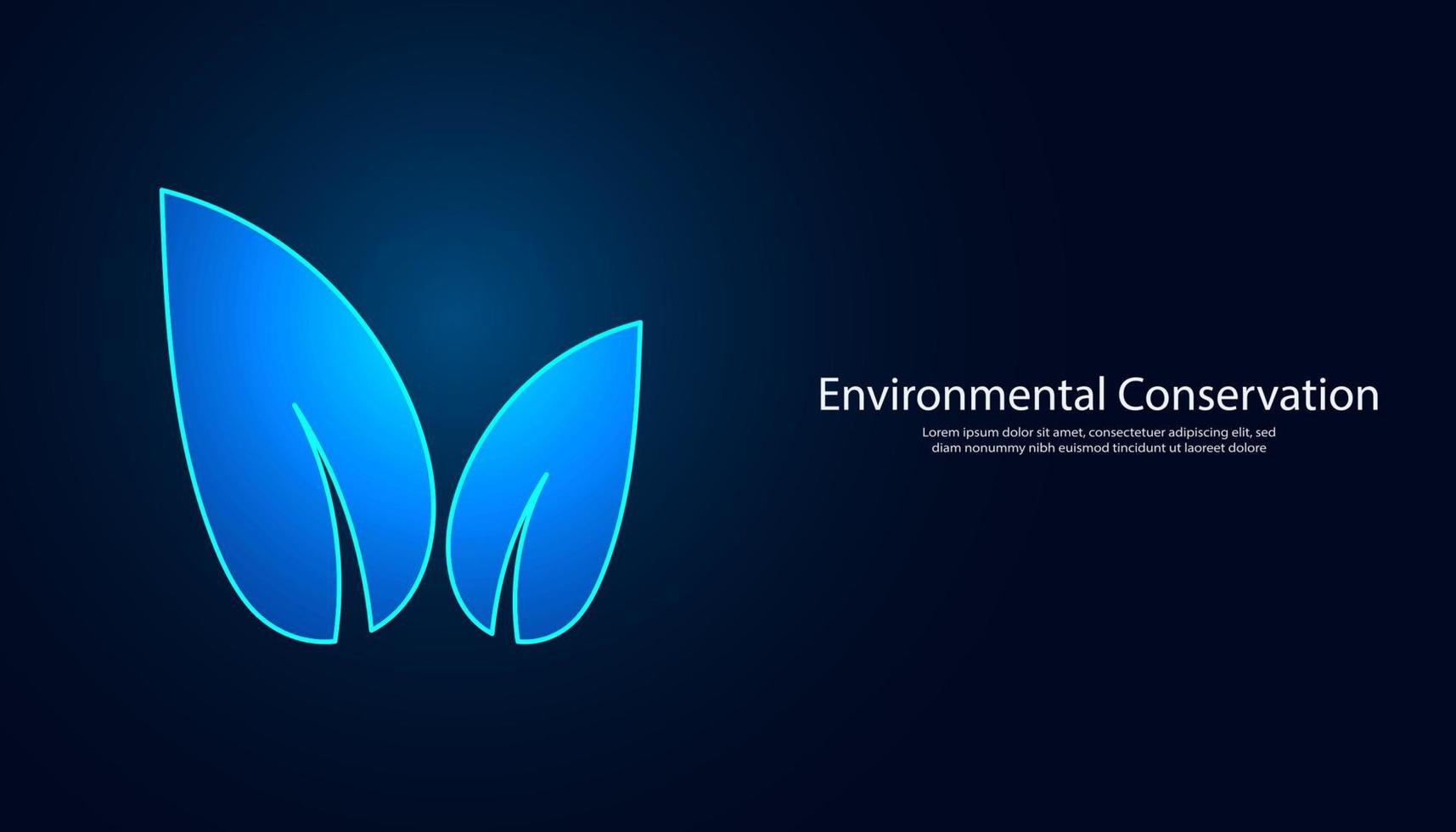 abstract background digital concept leaf symbol environmental protection save earth energy saving modern futuristic dark blue background for text vector
