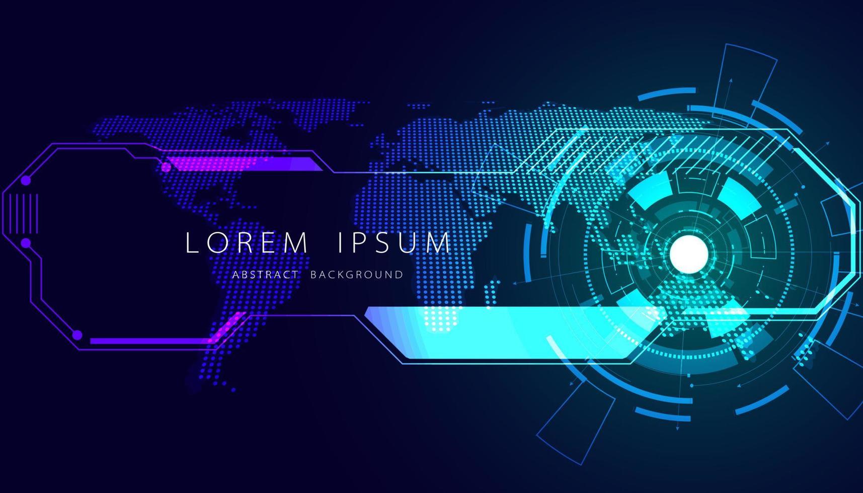 Abstract background digital concept digital map circle hud interface modern futuristic dark blue background for text vector