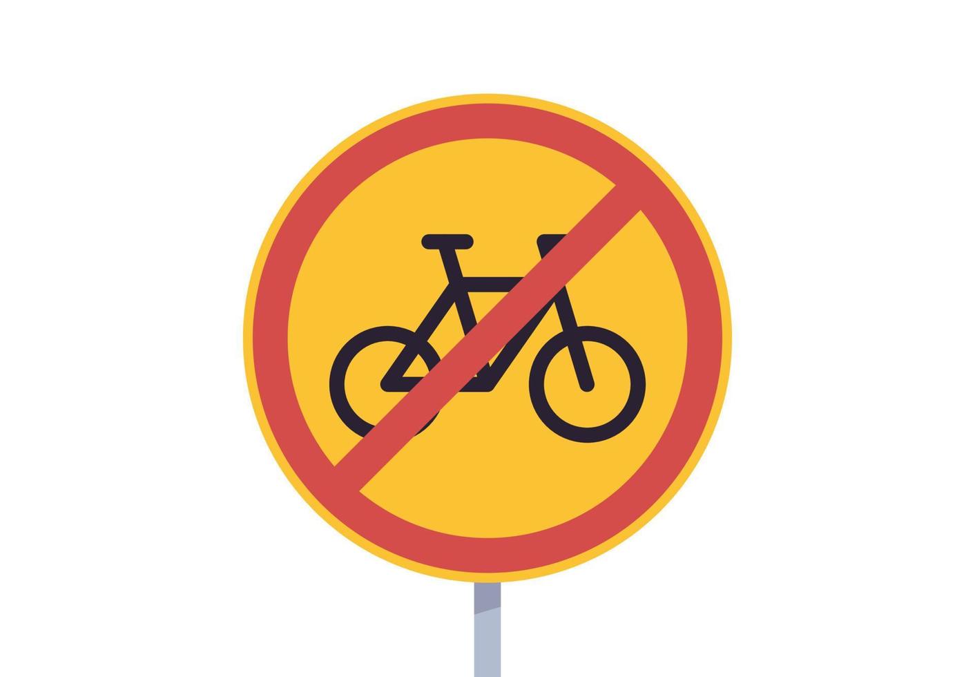 no hay señal de prohibición de ciclo de bicicletas y no hay área prohibida de estacionamiento de bicicletas, símbolo prohibido aislado en la ilustración de vector plano de fondo blanco.