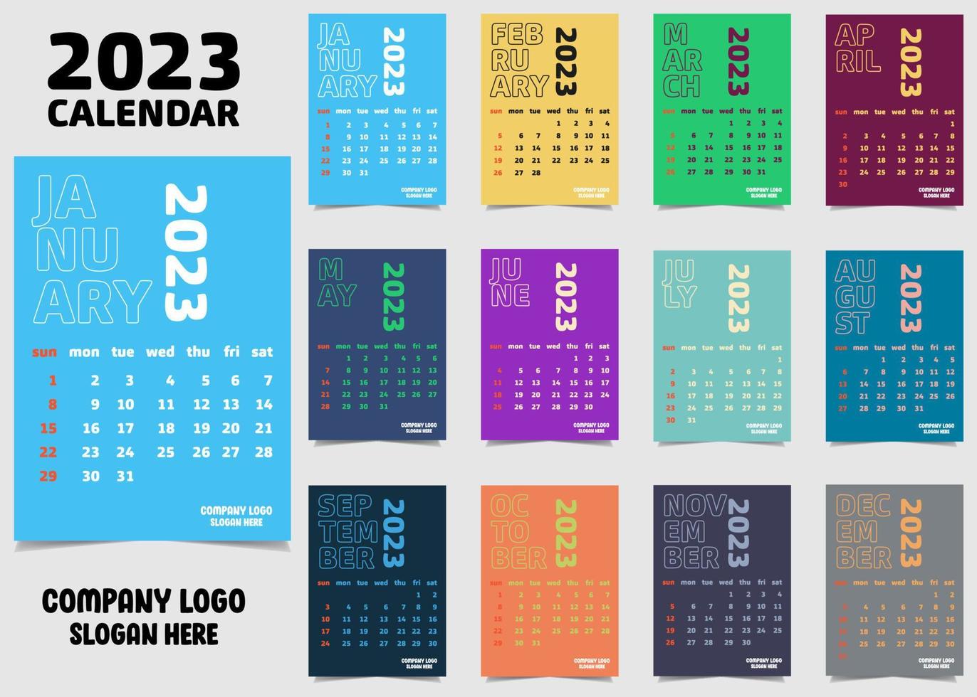 Calendar Design 2023 vector