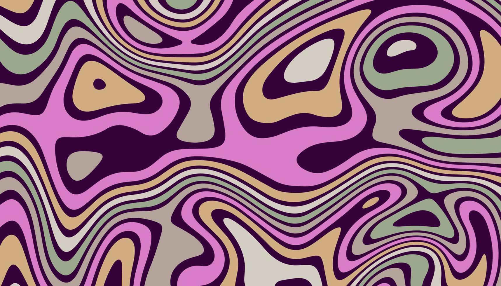 fondo horizontal abstracto con ondas de colores. estilo psicodélico, ilustración vectorial de moda en estilo retro años 60, 70. vector