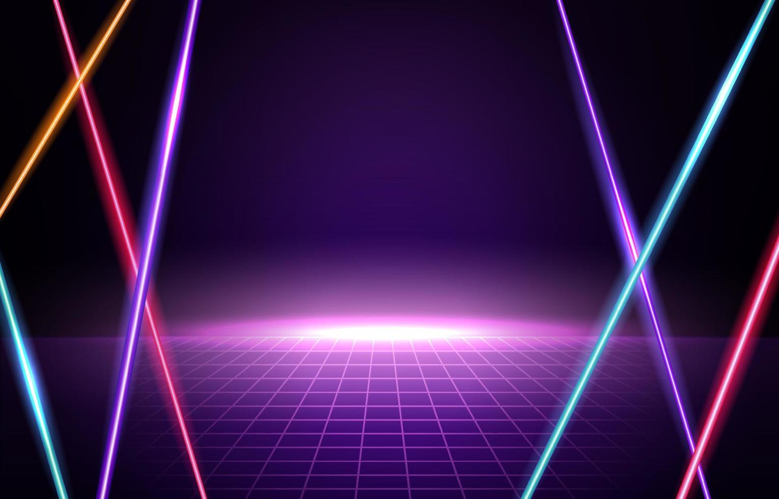 Abstract Laser Neon Light Purple Pink Background vector