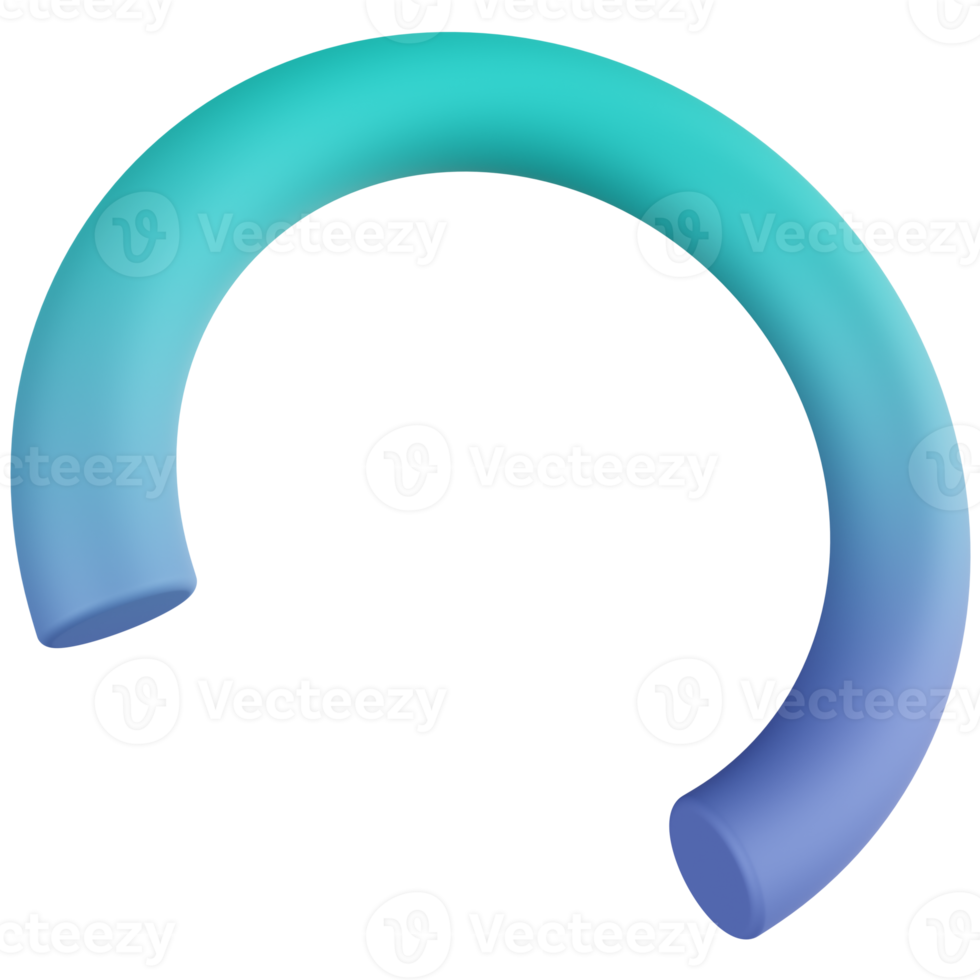 Quarter Torus 3D Render Icon png
