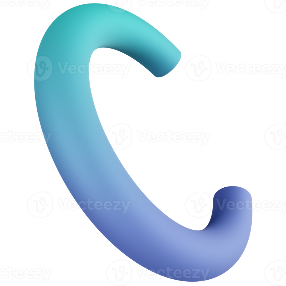 Quarter Torus 3D Render Icon png