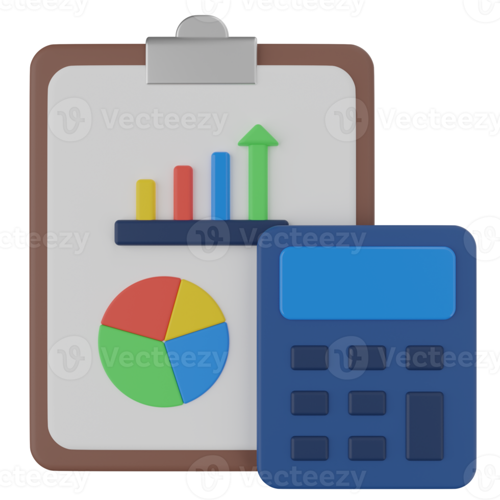 Accounting Analysis 3D Render Icon png