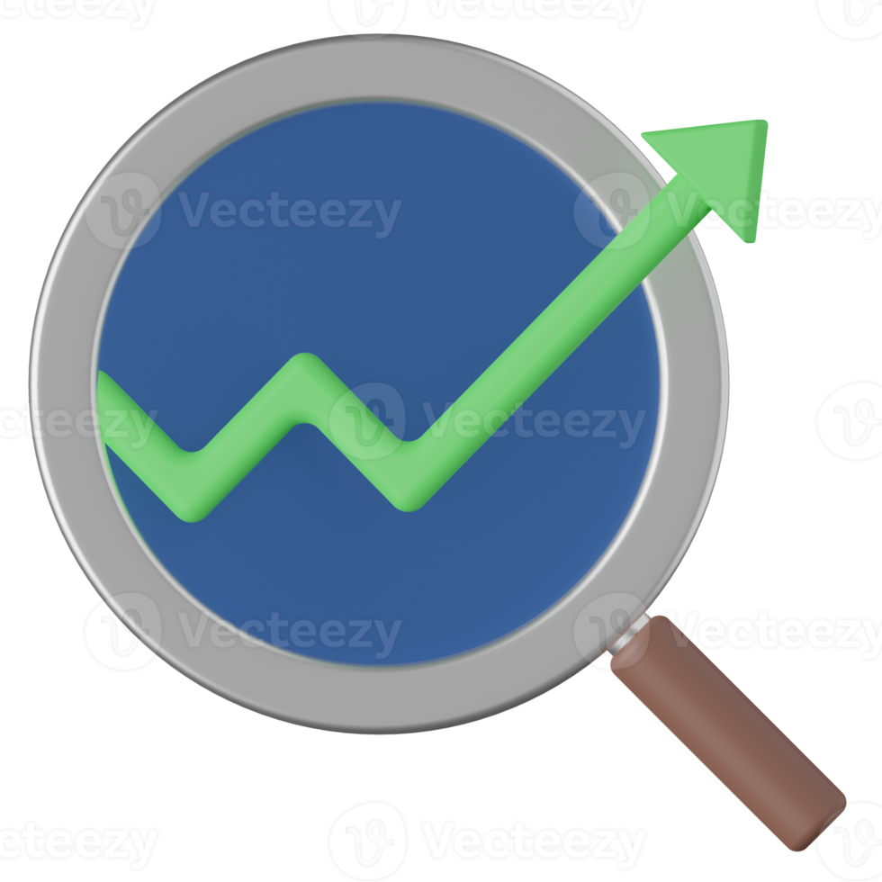 Trading Research 3D Render Icon png
