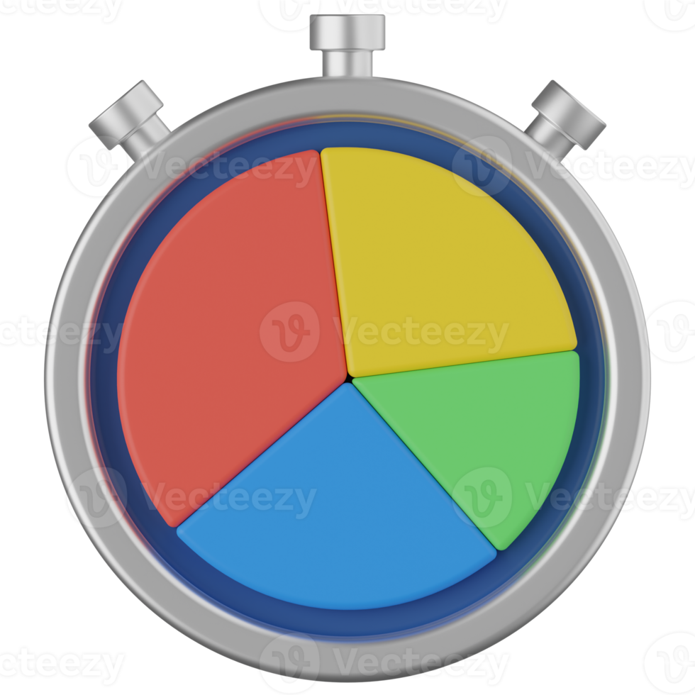 Pie Chart Timer 3D Render Icon png