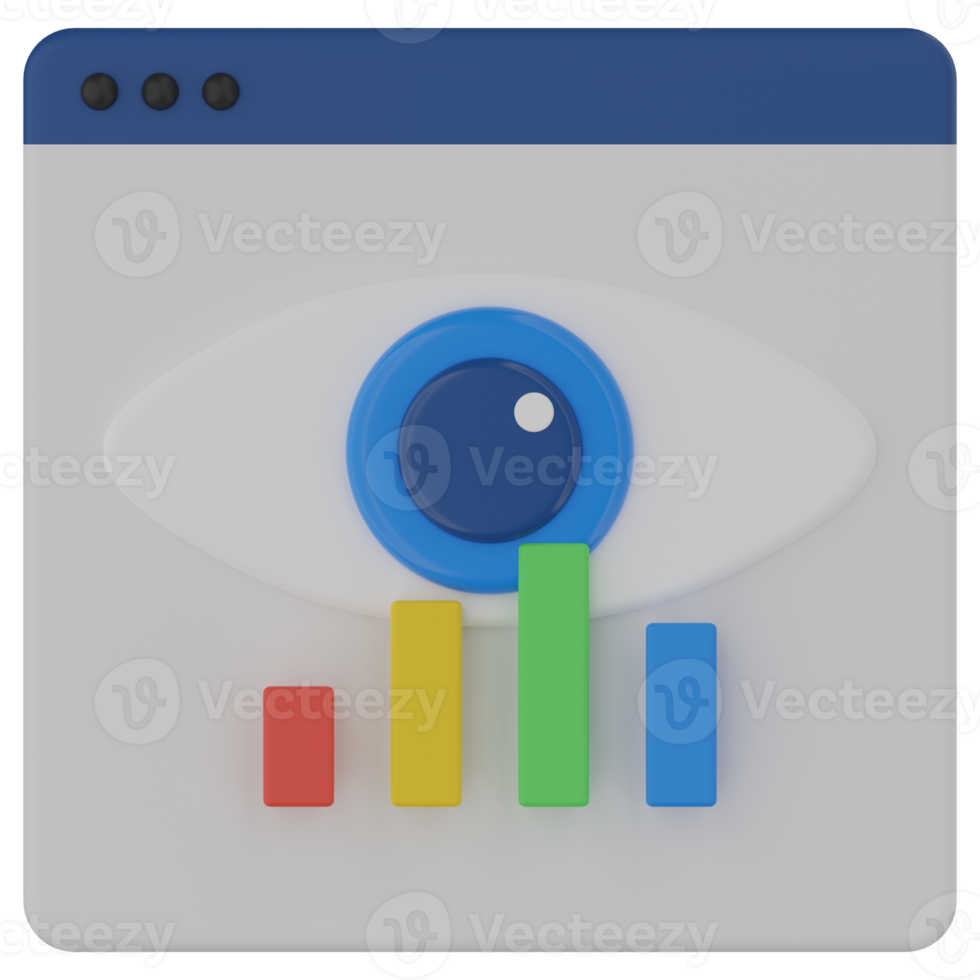 Web Monitoring 3D Render Icon png