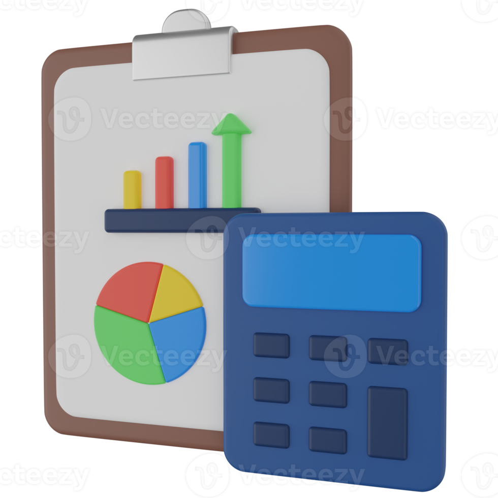 Buchhaltungsanalyse 3D-Rendersymbol png