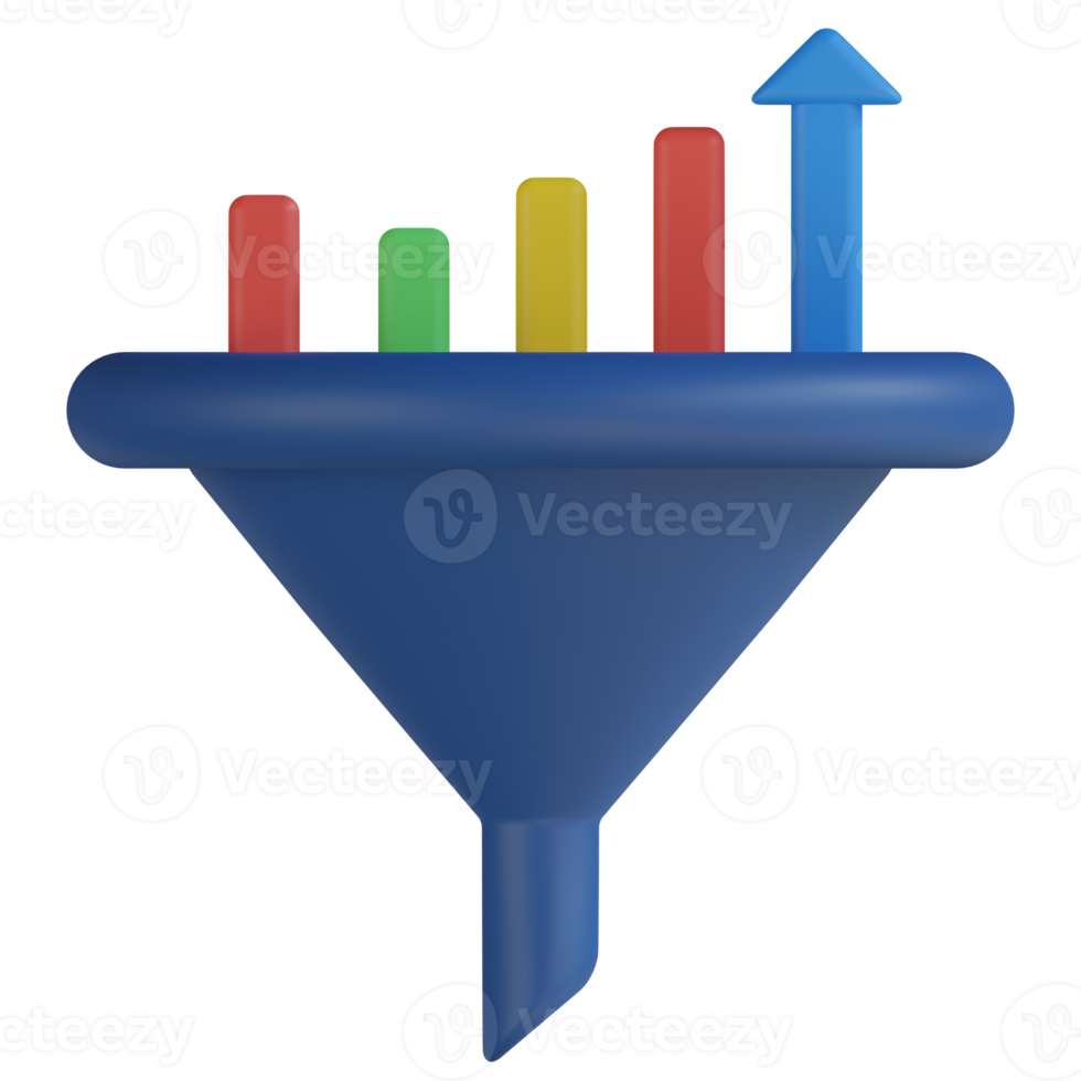 Bar Chart Filter 3D Render Icon png