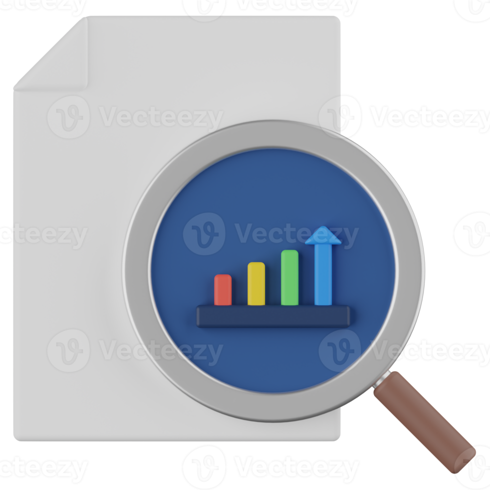 Report Analysis 3D Render Icon png